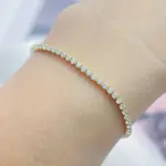 Pulseras finas de tenis de cristal con cristales de racimo de 2mm, 13cm-17cm, joyería para mujeres y niñas, cadena de eslabones de Color dorado de acero inoxidable 5
