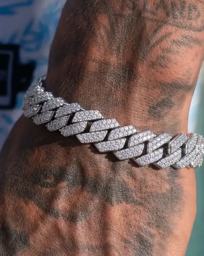 Pulseras de cadena cubana con eslabones helados de 14MM para hombres y mujeres, diamantes de imitación completos, pulsera cubana gruesa de Miami, regalo de joyería Punk Hip Hop 1