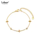 🍀 Pulsera "Trébol de Luz" – Acero 316L, Oro 18K PVD e Impermeable 1