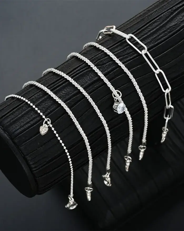 6 uds. Pulseras de diamantes de imitación de Plata de Ley 925 para mujeres y niñas, pulseras con dijes de cielo estrellado brillante coreano de lujo, joyería de fiesta 2