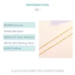 Aravant 925 Plata 1,3mm 18K oro onda de agua collares cadenas para mujer joyería de moda 5