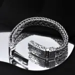 :: 🌿 Pulsera "Eternal Vine Totem" – Amuleto de Cadena Tejida Ancha 4