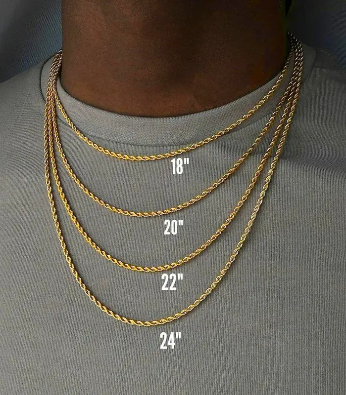 cadena de cuerda clásica, collar para hombres de ancho 2/3/4/5 MM, collar de cadena cubana Figaro de acero inoxidable para hombres y mujeres, joyería 2