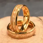 Anillos de boda para hombre de carburo de tungsteno de color dorado de 8 mm con incrustaciones de hoja de oro, ajuste cómodo, joyería de moda, anillo de compromiso, anillos de promesa 6