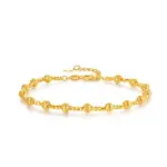 Pulsera de lujo con forma de bola de discoteca para mujer, oro puro 24K 9999, oro real, pulsera de ojo de gato 5
