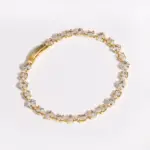 Pulseras de tenis de circonita cúbica brillante para mujer, cadena de Color plateado apilable y delicada de lujo, joyería de boda para banquete CZ de cristal 5