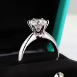 Anillo solitario Plata de Ley 925 auténtica 1ct moissanita cz anillos de compromiso para boda para mujer joyería de fiesta llamativa nupcial 5
