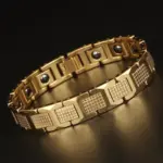 En ventas, pulsera de hombre de acero de tungsteno pulido alto, regalos, pulseras para mejores amigos para hombres con piedra magnética de germanio negro saludable 1