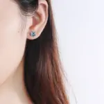 Pendientes NeeTim de moissanita de 0,5 CT, 1ct, 2ct, para mujer, Plata de Ley 925, verde, rosa, negro, azul, gris, pendientes brillantes 6