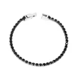 pulseras con dijes de acero inoxidable de circonia cúbica redonda completa para mujer, cadena de cristal dorado, joyería de boda con temperamento 6