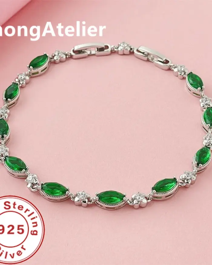 💚 Pulsera "Esmeralda Imperial" – Plata de Ley .925 y Circonia Green 2