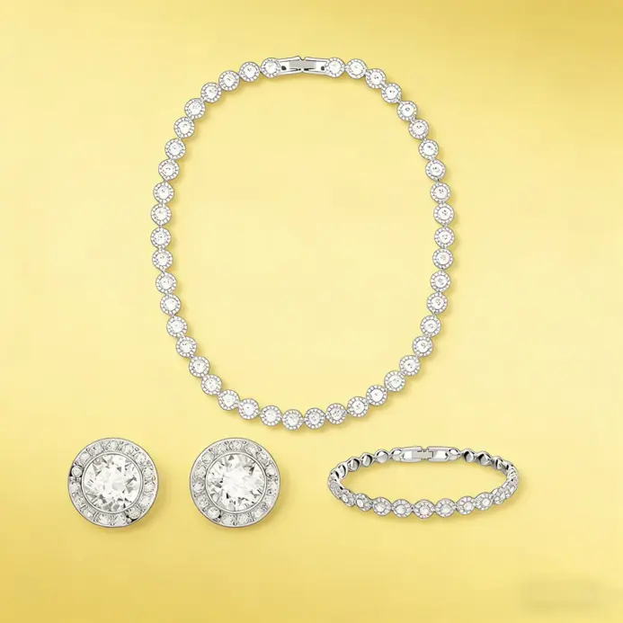 2025 Nueva pulsera de uñas con colgante de collar redondo de lujo ligero, conjunto de joyería alta, uso diario, esencial para fiesta, regalo de aniversario 1