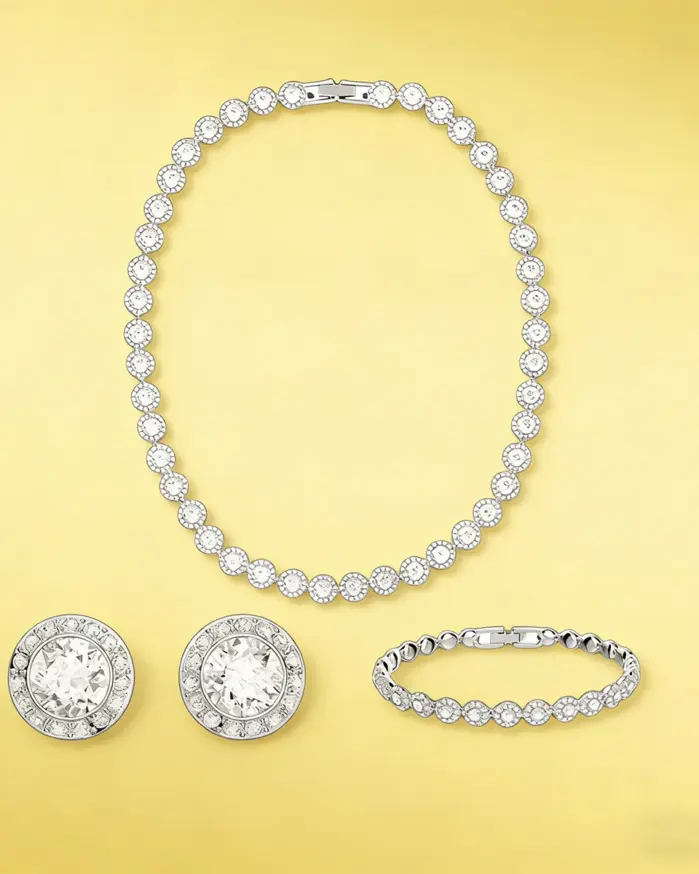 2025 Nueva pulsera de uñas con colgante de collar redondo de lujo ligero, conjunto de joyería alta, uso diario, esencial para fiesta, regalo de aniversario 1