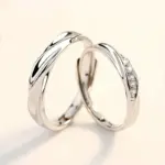 Nueva moda Mobius anillos de pareja lisos anillo ajustable de Color plata clásico para hombres y mujeres joyería de boda regalo de San Valentín 4
