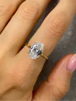 Anillo de Plata de Ley 925 con circonita de 1-8CT, precioso anillo de piedra ovalada brillante para mujer, compromiso, boda, joyería fina de lujo de alta calidad 3 Anillo de Plata de Ley 925 con circonita de 1-8CT, precioso anillo de piedra ovalada brillante para mujer, compromiso, boda, joyería fina de lujo de alta calidad 3