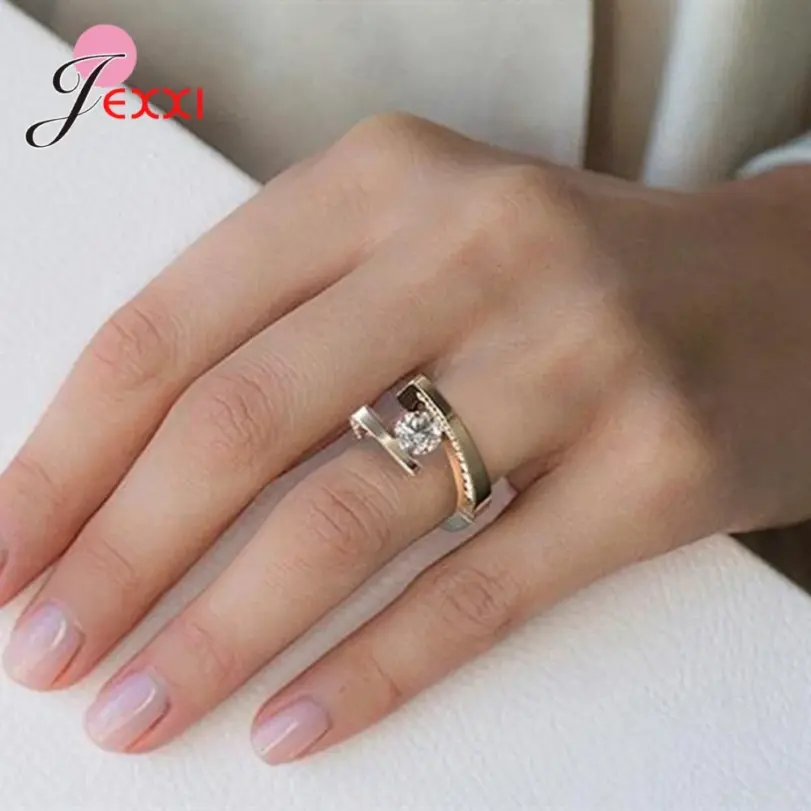 Anillos irregulares de circonia cúbica AAAAA de Color dorado de Plata de Ley 925 a la moda novedosa para mujer/señora, anillos más finos llamativos de venta superior 3