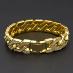 Pulsera de oro puro 24K 9999 de lujo, pulsera geométrica personalizada para hombre 5