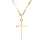 Collares de cruz de Jesús cristiano a la moda, colgantes simples de cadena larga de Color plateado para mujeres y hombres, regalos de joyería, triangulación de envíos 5
