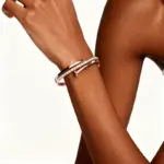 Pulsera Daisini con forma de uña adornada con cristal de primera calidad de Swarovski para mujer, regalo de vacaciones para pareja chapado en oro de 18 quilates 4