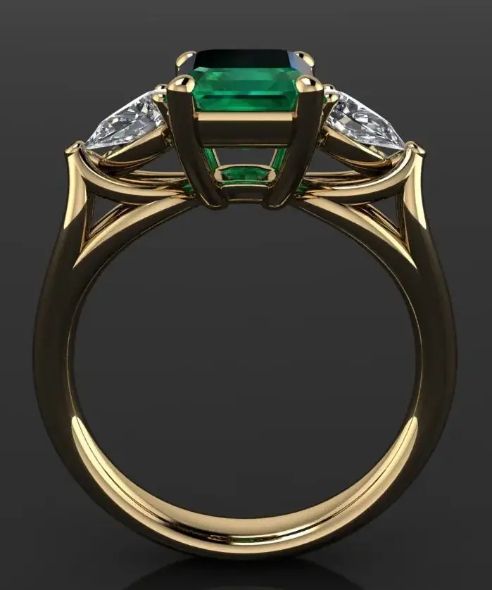Joyería De oro De 14k Anillo De Esmeralda verde para mujer Bague Diamant Bizuteria Anillos De piedra preciosa De Esmeralda pura Anillo De oro De 14k para mujer 1