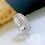 OEVAS-Anillos cuadrados clásicos con incrustaciones de plata de ley 100% 925, diamantes de alto contenido de carbono para mujer, joyería fina de compromiso 4