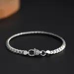Pulsera cubana elegante y sencilla de plata de ley auténtica S925 para hombres y mujeres, cadena corta tejida a mano, regalos de joyería 5