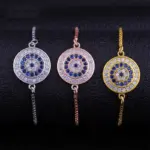 🧿 Pulsera "Amuleto Soberano" – Ojo Turco en Micro-Pavé y Oro 2