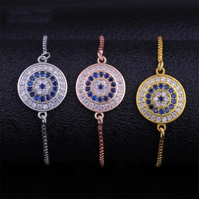 🧿 Pulsera "Amuleto Soberano" – Ojo Turco en Micro-Pavé y Oro 2