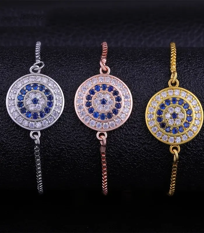 🧿 Pulsera "Amuleto Soberano" – Ojo Turco en Micro-Pavé y Oro 2