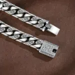 S925 plata esterlina atemporal vid guirnalda hebilla Retro Punk tanque pulsera joyería creatividad regalo precio de fábrica 3