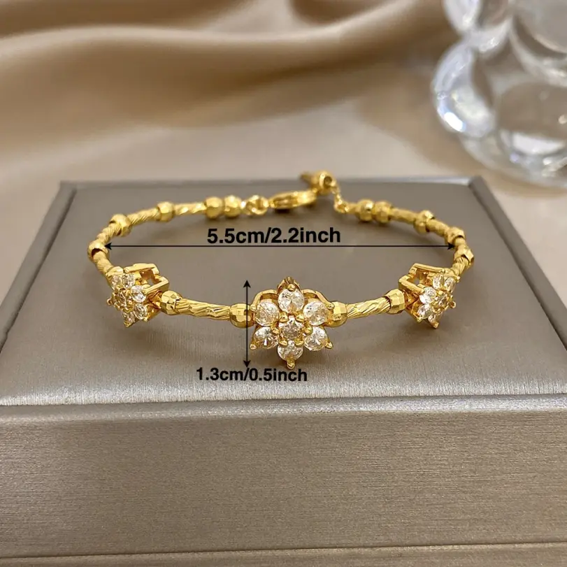 🌸 Brazalete "Flor Trenzada" – Diseño de Lujo y Brillo Espejo 6
