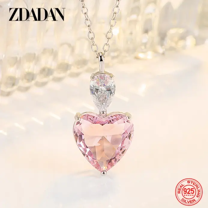 🌸 Collar "Pink Blossom Solitaire" – Plata .925 y Circonita Rosa 1