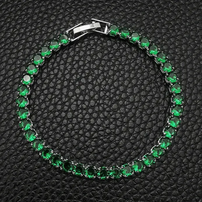 💚 Brazalete "Gala Esmeralda" – Lujo 4mm en Zirconia y Plata 2