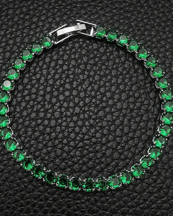 💚 Brazalete "Gala Esmeralda" – Lujo 4mm en Zirconia y Plata 2