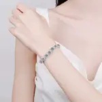 NeeTim-pulsera de tenis de moissanita de Color D, Plata de Ley 925 con pulseras brillantes chapadas en oro blanco, Chian para mujer, venta al por mayor 5