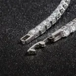 Pulsera de moissanita chapada en platino y plata S925 de alta calidad, joyería de boda con personalidad brillante, pulsera con dijes de regalo para mujer 4