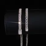Pulsera de moissanita 925 de 5/6/8/10MM de ancho para mujeres y hombres, pulsera de cadena cubana VVS de Plata de Ley, joyería de Hip Hop Unisex 4