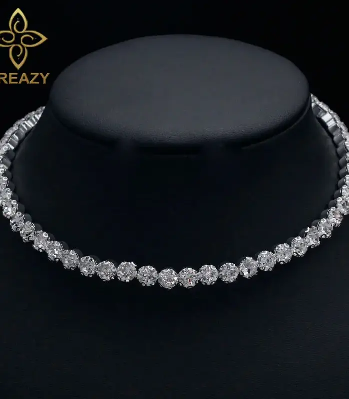 gargantilla de cristal con diamantes de imitación para mujer, accesorios de boda, gargantillas de cadena de tenis, joyería para mujer 1