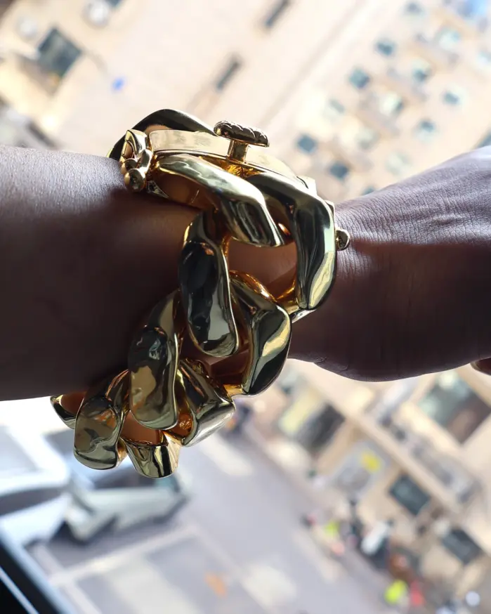 50 mm chapado en oro de 18 quilates, Miami, estilo cubano, rock hip-hop, pulseras de cobre, collares, brazaletes, joyería, hombres 2
