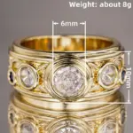 Huitan-anillos de Metal de Color dorado para mujer, joyería de lujo para fiesta, compromiso diario, accesorios de moda con incrustaciones de circonia cúbica brillante 5