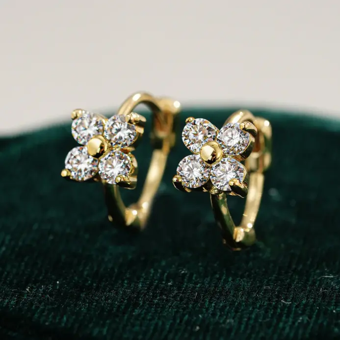 Pendientes 100% de oro auténtico de 18k, diseño clásico lujoso, pendientes de diamantes de 1 quilate, certificado de moissanita y GRA, alta joyería 1