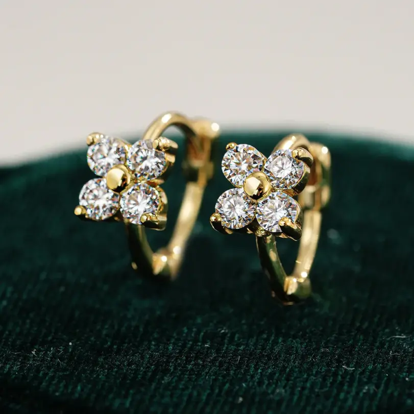 Pendientes 100% de oro auténtico de 18k, diseño clásico lujoso, pendientes de diamantes de 1 quilate, certificado de moissanita y GRA, alta joyería 1
