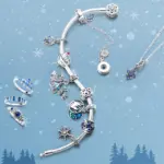 Cadena de seguridad de Plata de Ley 925 Original, estrella, Luna, sol, corazón, lazo, Clip de silicona, compatible con Pulsera Original, regalo de joyería DIY 6