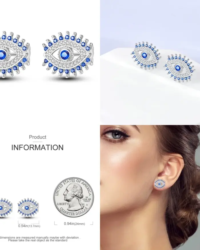 👁️ Pendientes "Azure Guardian" – Plata S925 y Amuleto Ojo Turco 2