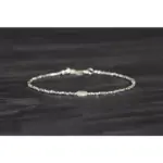 Exquisita pulsera de plata pura, conjunto con ópalo, pulsera delgada en capas de plata tribal 3