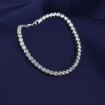 Pulsera de plata de ley 925 con circonita elegante para mujer, cadena de cristal de tenis, moda Noble, compromiso, boda, Glam 3