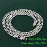 Collar de cadena cubana de Plata de Ley 925 de 7mm, dijes nobles para mujeres, hombres y mujeres, joyería de boda de diseño cóncavo lateral 4