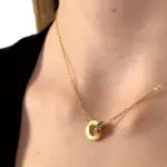 🏛️ Collar "Aura Romana" – Acero Inoxidable y Cristal CZ Cuadrado 3