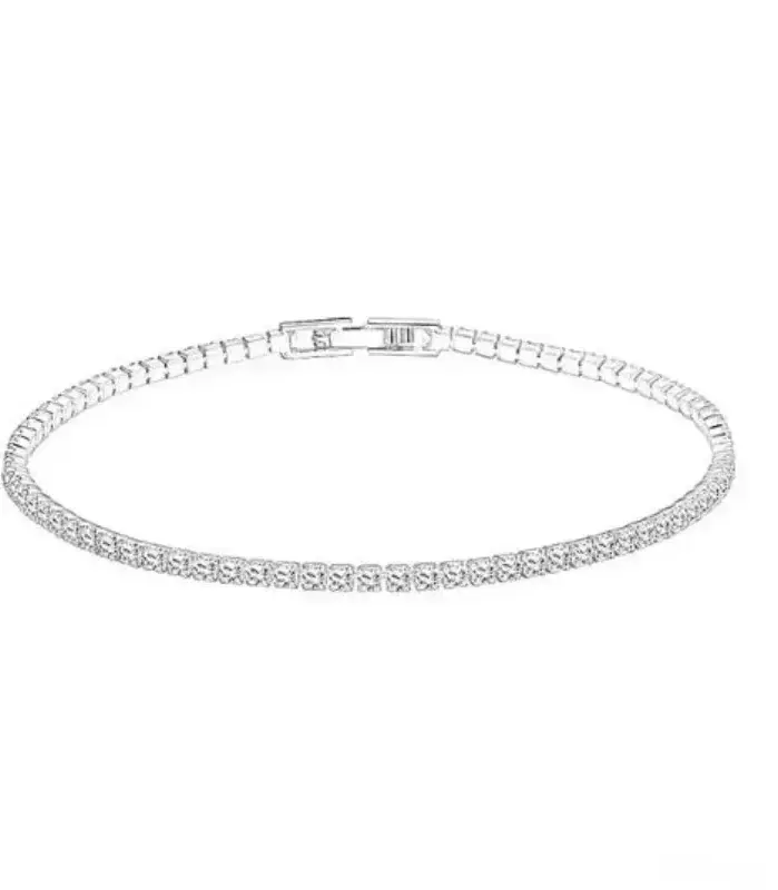 Pulsera de plata de ley 925, pulsera de tenis de 16CM a 19CM, regalo de aniversario de circonita de 2,5 MM 1
