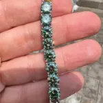 KNOBSPIN D VVS, pulseras de tenis originales de moissanita verde para mujeres y hombres, diamantes de laboratorio con joyería de boda GRA, pulsera de plata 925 5